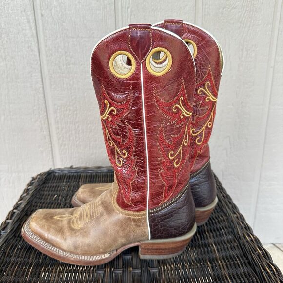 Arango Cowboy Boots Mens Size USA 6 Mex 25 Red Embroidered Western Rodeo - Picture 4 of 12